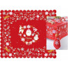 Nappe rectangulaire rouge motif Noël centre Père Noël 150 cm x 180 cm