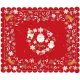 Nappe rectangulaire rouge motif Noël centre Père Noël 150 cm x 180 cm