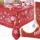 Nappe rectangulaire rouge motif Noël centre Père Noël 150 cm x 180 cm