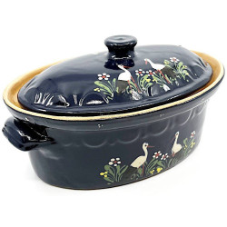 Soufflenheim Blaue Baeckeoffe Terrine Storch 30 cm