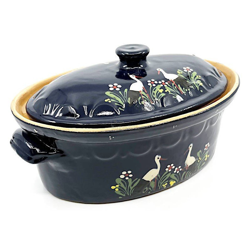 Terrine à Baeckeoffe Bleu de Soufflenheim Cigogne 30 cm