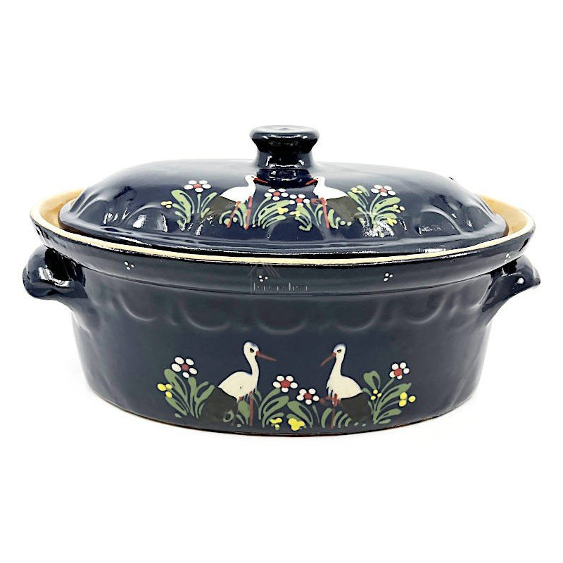 Terrine à Baeckeoffe Bleu de Soufflenheim Cigogne 30 cm