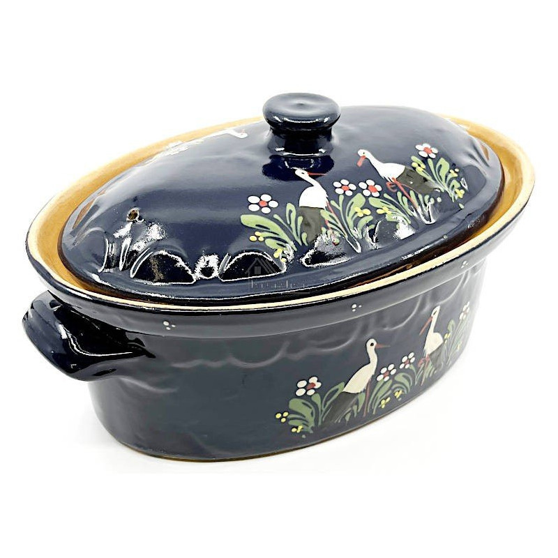 Terrine à Baeckeoffe Bleu de Soufflenheim Cigogne 30 cm