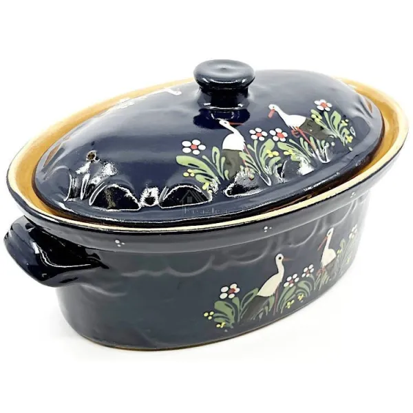 Soufflenheim Blaue Baeckeoffe Terrine Storch 30 cm