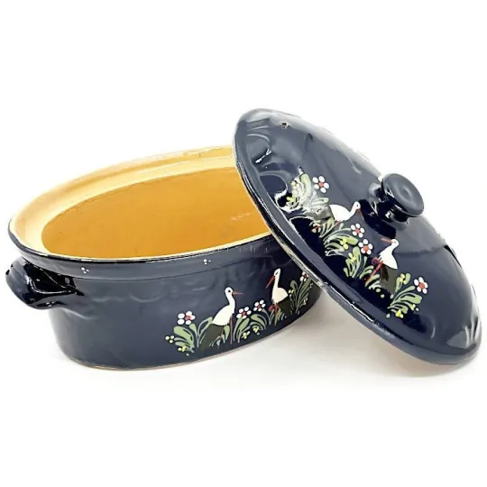 Terrine for Baeckeoffe Blue Soufflenheim Stork 30 cm