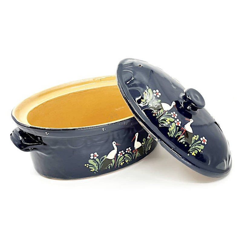 Terrine à Baeckeoffe Bleu de Soufflenheim Cigogne 30 cm