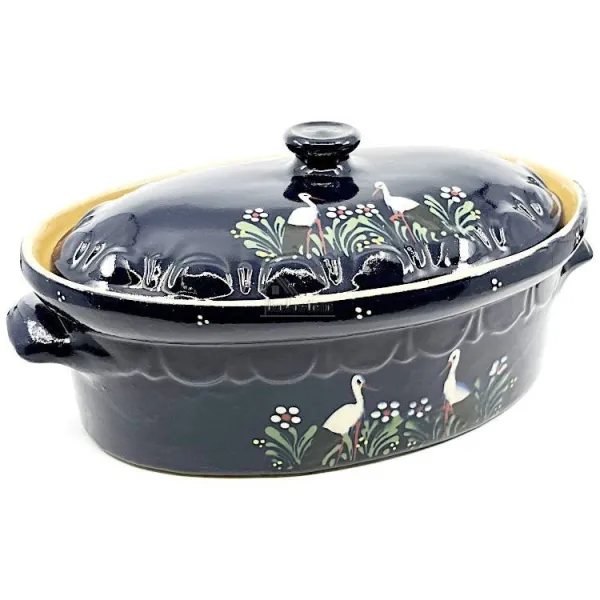Soufflenheim Blaue Baeckeoffe Terrine Storch 37 cm
