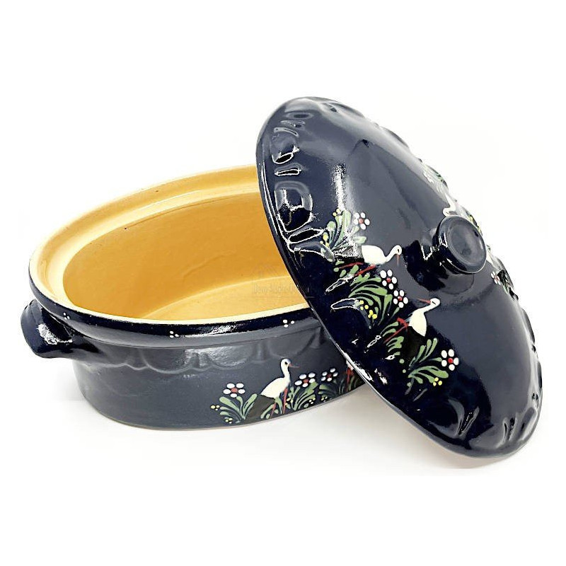 Terrine à Baeckeoffe Bleu de Soufflenheim Cigogne 37 cm