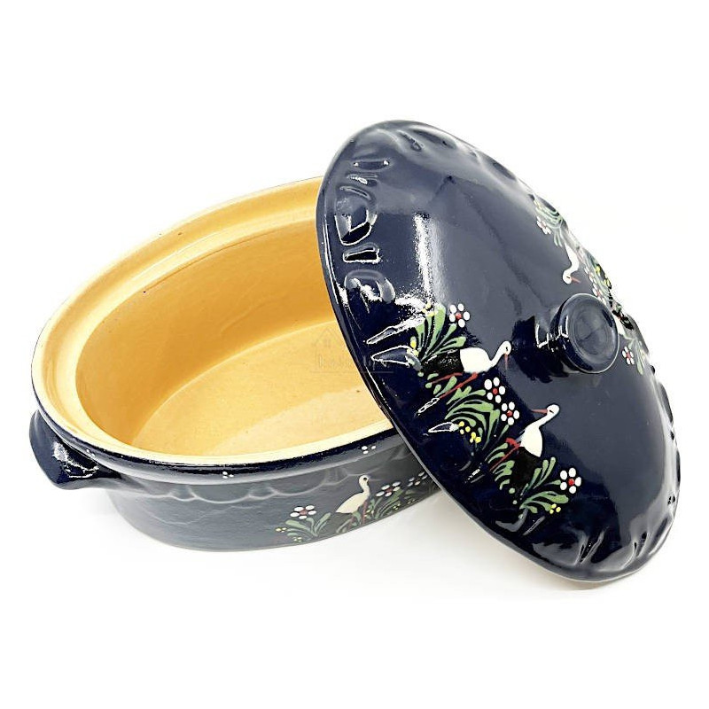 Terrine à Baeckeoffe Bleu de Soufflenheim Cigogne 37 cm