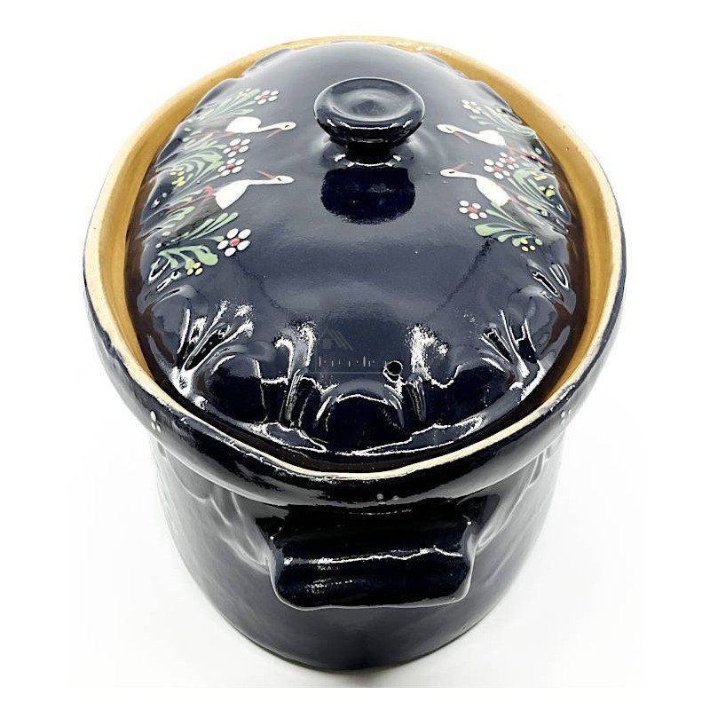 Terrine à Baeckeoffe Bleu de Soufflenheim Cigogne 37 cm