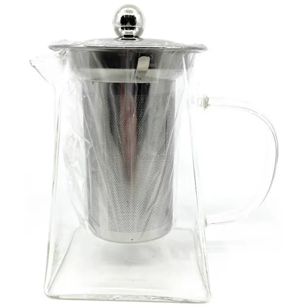 Teekanne aus Glas mit Infusionsfilter aus Edelstahl 750 ml