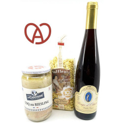 Elsässer Mahlzeit-Paket mit Hahn in Riesling + Knepfles + Spätburgunder