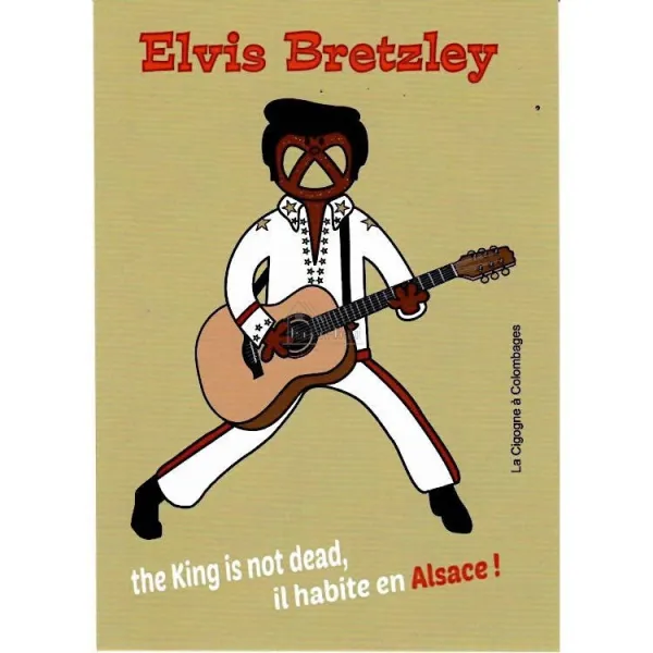 Humoristische Postkarte Elvis Bretzley