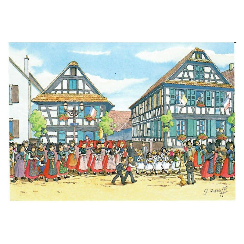 Carte Postale la Fête Dieu à Geispolsheim Georges Ratkoff