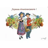 Postkarte Happy Birthday Die Zeit der Ernte Georges Ratkoff