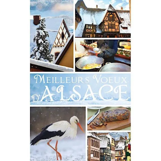 6 Cartes Meilleurs Voeux d'Alsace Mignonnettes avec Enveloppes