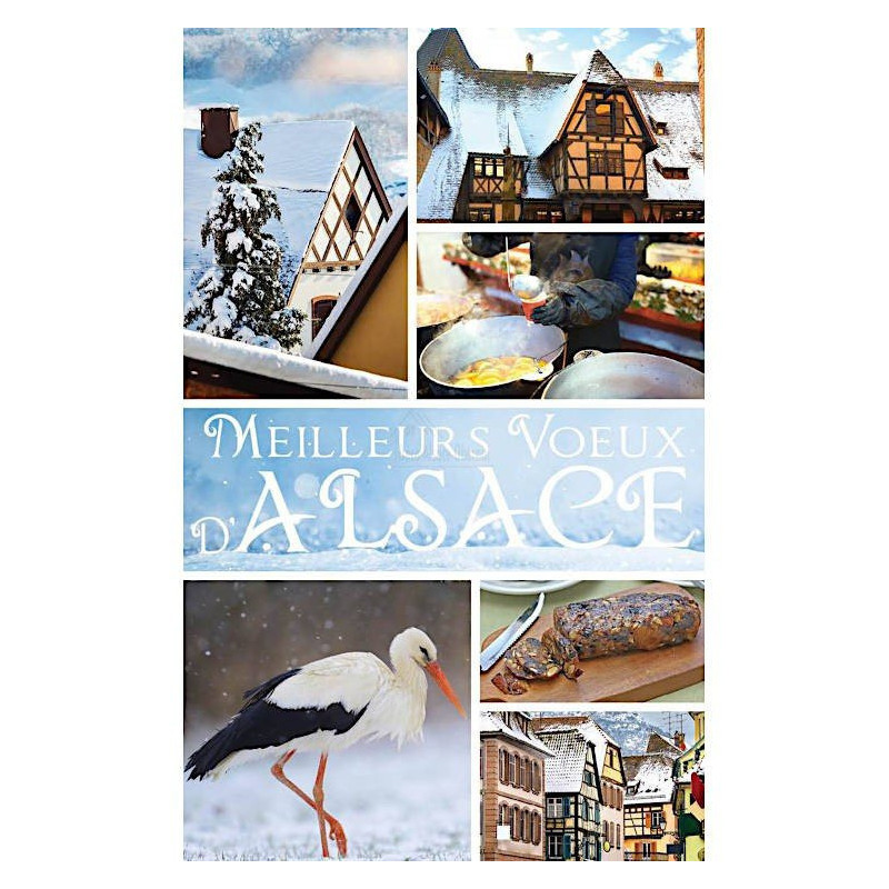 6 Cartes Meilleurs Voeux d'Alsace Mignonnettes avec Enveloppes