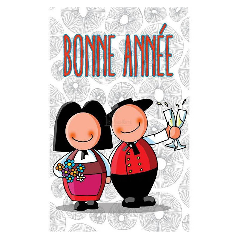 6 Cute Jeannala & Seppala New Year Cards with Envelopes