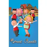 6 Cute Jeannala & Seppala New Year Cards with Envelopes