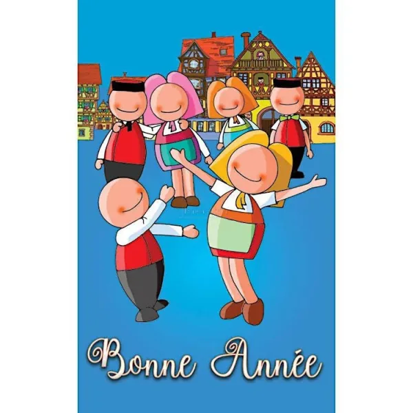 6 Cute Jeannala & Seppala New Year Cards with Envelopes
