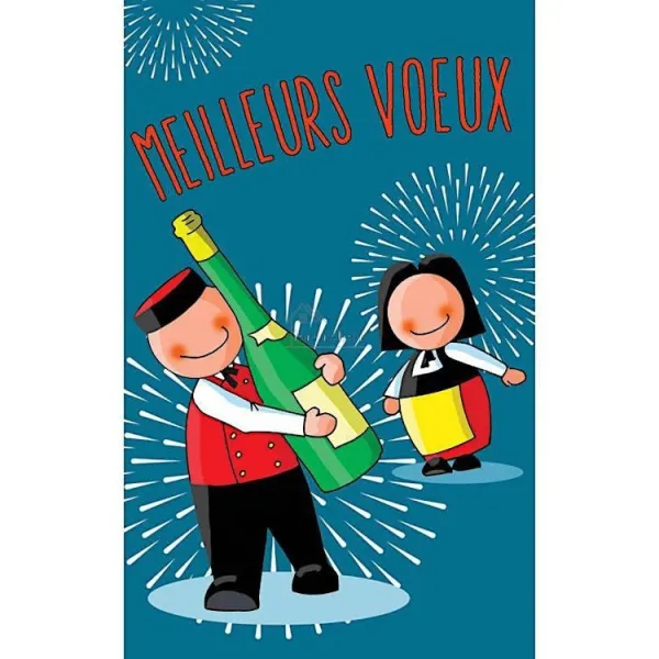 6 Cartes Meilleurs Voeux Mignonnettes Jeannala et Seppala avec Enveloppes