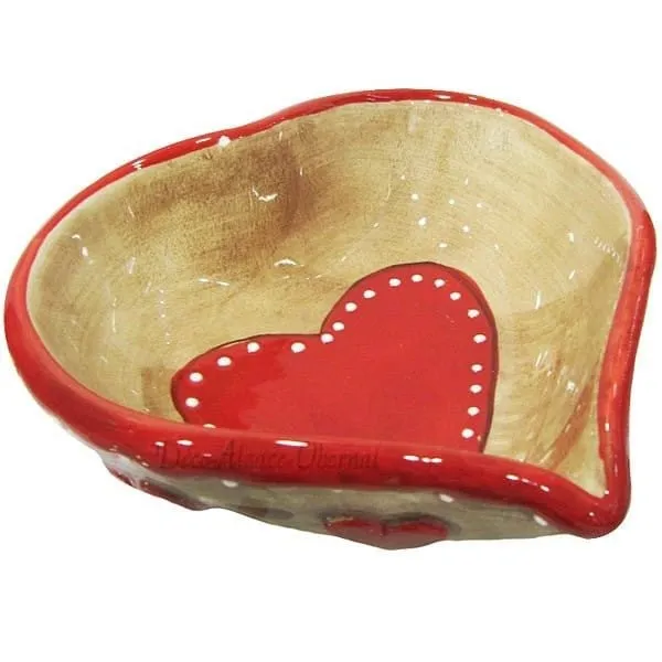 Coupelle en Céramique décor Coeurs d'Alsace