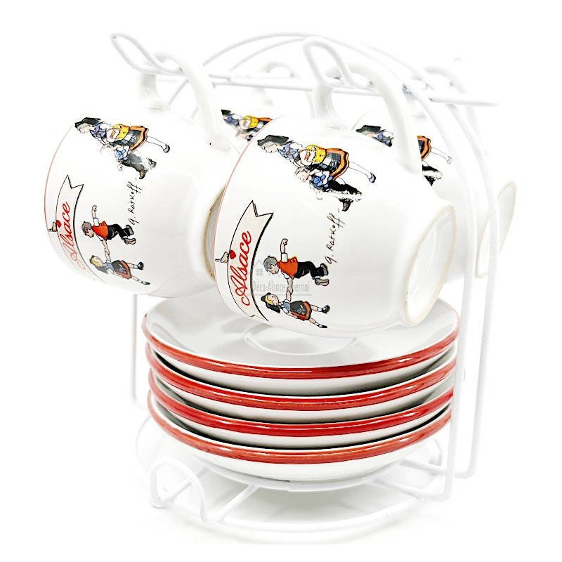 Set aus 4 Espressotassen aus Keramik Georges Ratkoff