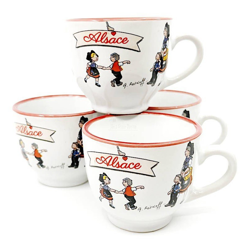 Set aus 4 Espressotassen aus Keramik Georges Ratkoff