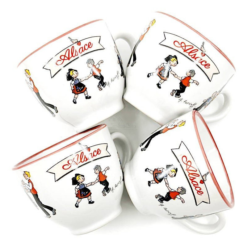 Set aus 4 Espressotassen aus Keramik Georges Ratkoff