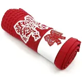 Torchon de Cuisine rouge Nid d'Abeille brodé Coiffe d'Alsace