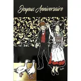 Carte de Voeux dorée Joyeux Anniversaire Couple d'Alsacien