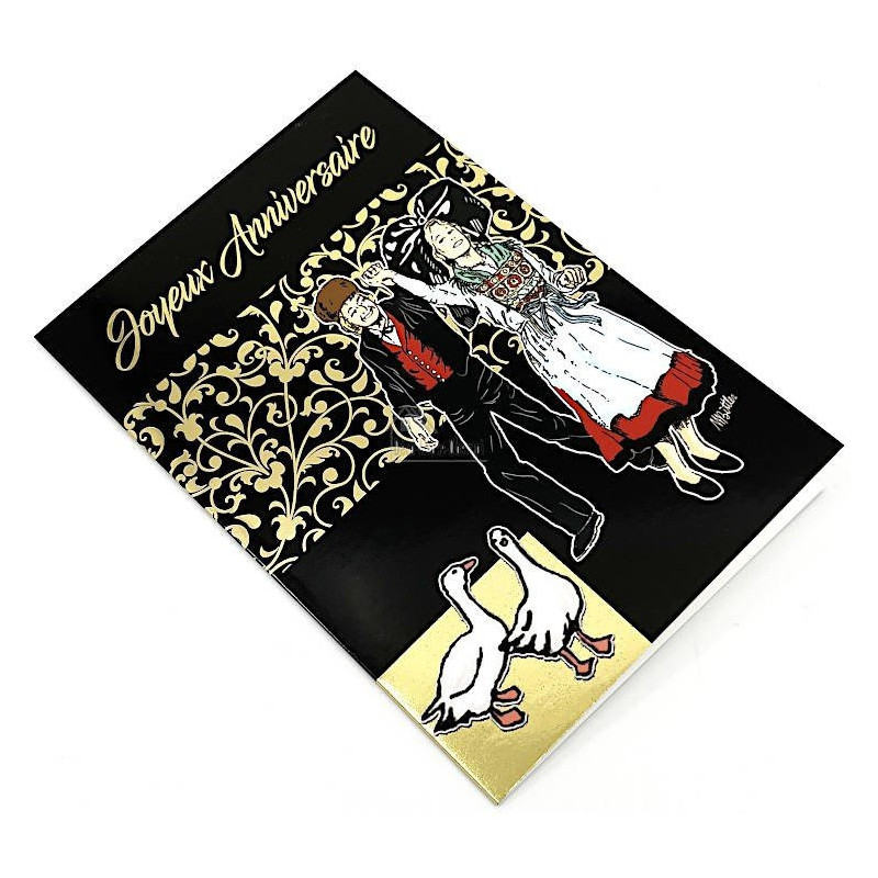 Golden Greeting Card Happy Birthday Alsatian Couple