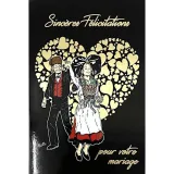 Golden Sincere Congratulatory Wedding Card Alsatian Couple
