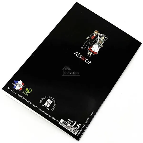 Goldene Grußkarte Herzliche Glückwünsche zur Hochzeit Elsässisches Paar