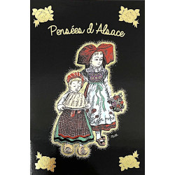 Carte de Voeux dorée Pensée d’Alsace Enfants Alsaciens
