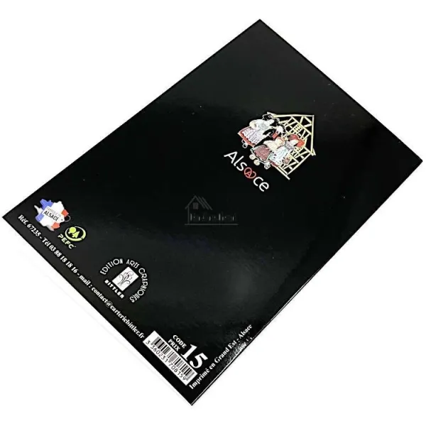 Carte de Voeux dorée une petite Pensée d’Alsace famille Alsacienne