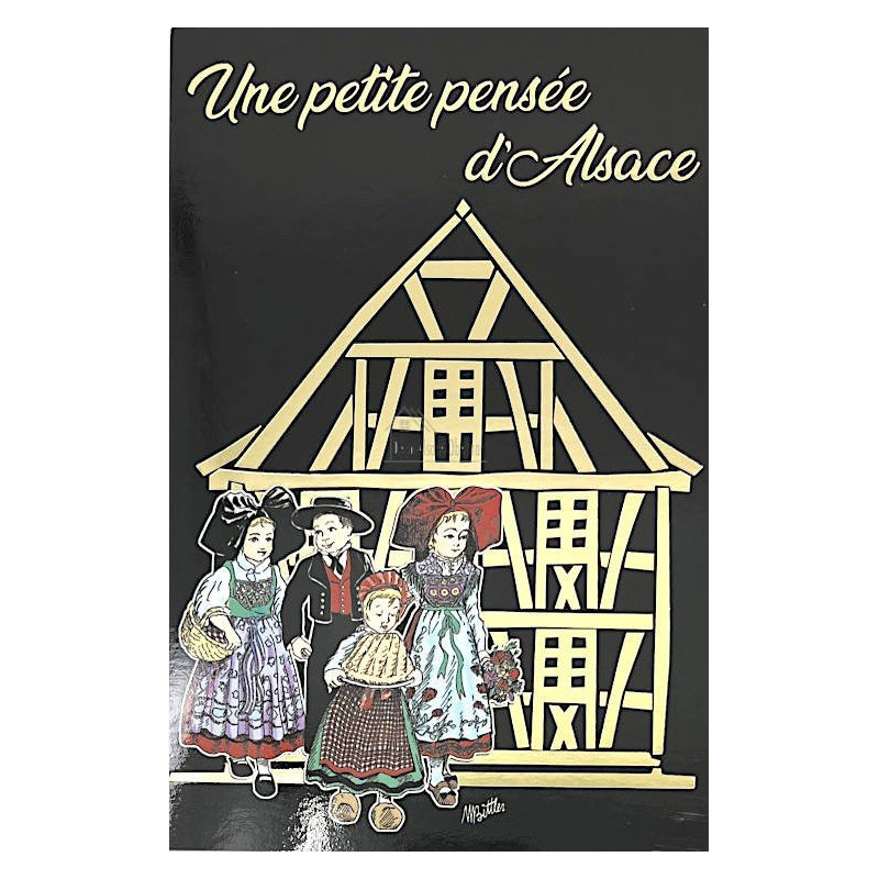 Goldene Grußkarte ein kleines Stiefmütterchen aus dem Elsass Elsässische Familie