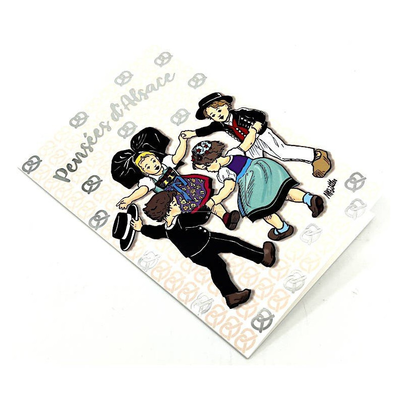 Silver Greeting Card Pansy of Alsace round of Children