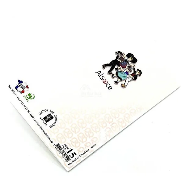 Silver Greeting Card Pansy of Alsace round of Children