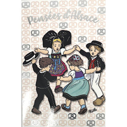 Silver Greeting Card Pansy of Alsace round of Children