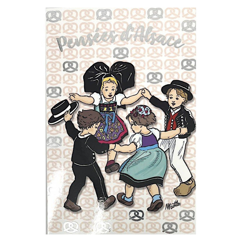 Silver Greeting Card Pansy of Alsace round of Children
