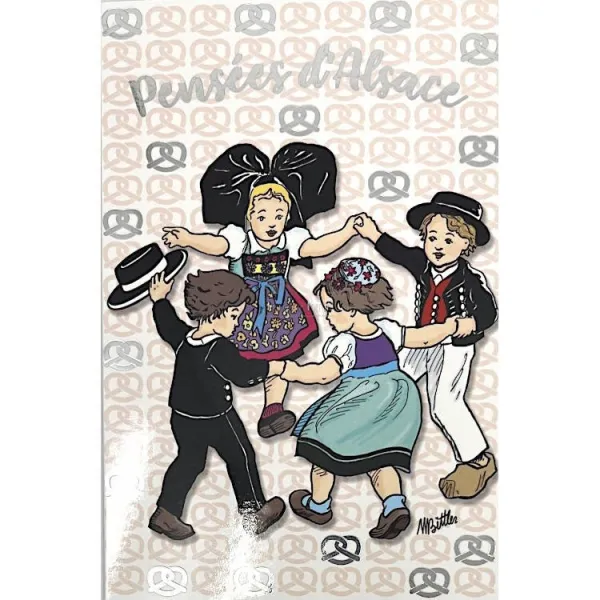 Silver Greeting Card Pansy of Alsace round of Children