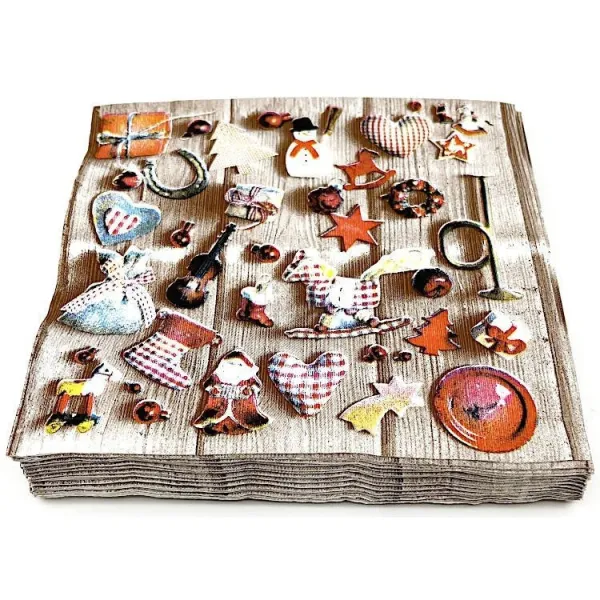 Packung mit 20 Servietten mit Weihnachtsmotiven 3-lagig