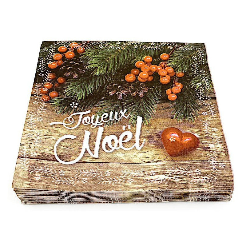 Packung mit 20 Servietten Frohe Weihnachten 3-lagig