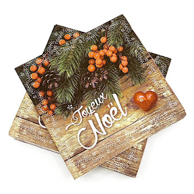 Packung mit 20 Servietten Frohe Weihnachten 3-lagig