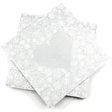 Pack of 20 Silver Heart Wadding Napkins 3 Ply