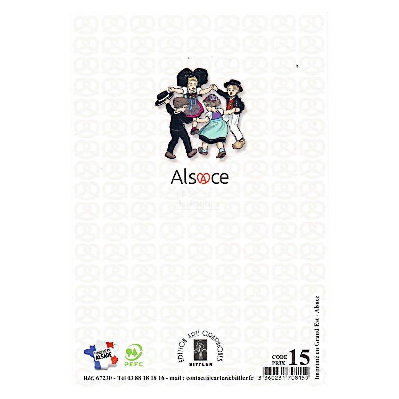 Silver Greeting Card Pansy of Alsace round of Children