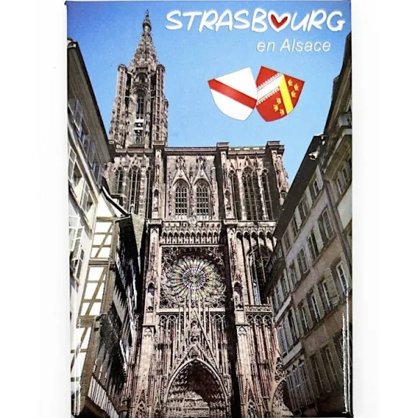 Dekorativer Magnet mit der Rosette der Kathedrale Notre-Dame de Strasbourg