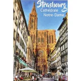 Dekorativer Magnet mit Blick auf die Kathedrale Notre-Dame de Strasbourg