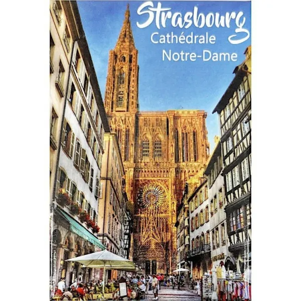 Dekorativer Magnet mit Blick auf die Kathedrale Notre-Dame de Strasbourg